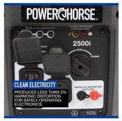 Powerhorse Inverter Generator, 2500 Surge Watts, 1800 Rated Watts, 120V, CO