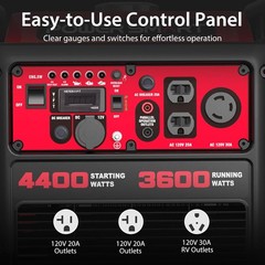 PowerSmart 4400 Watt Inverter Generator Gas CO Sensor