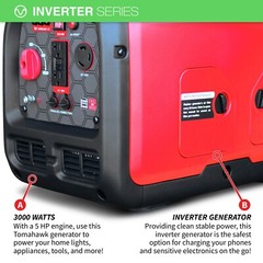 3000 Watt Inverter Generator Super Quiet Portable Power 120V Outlet