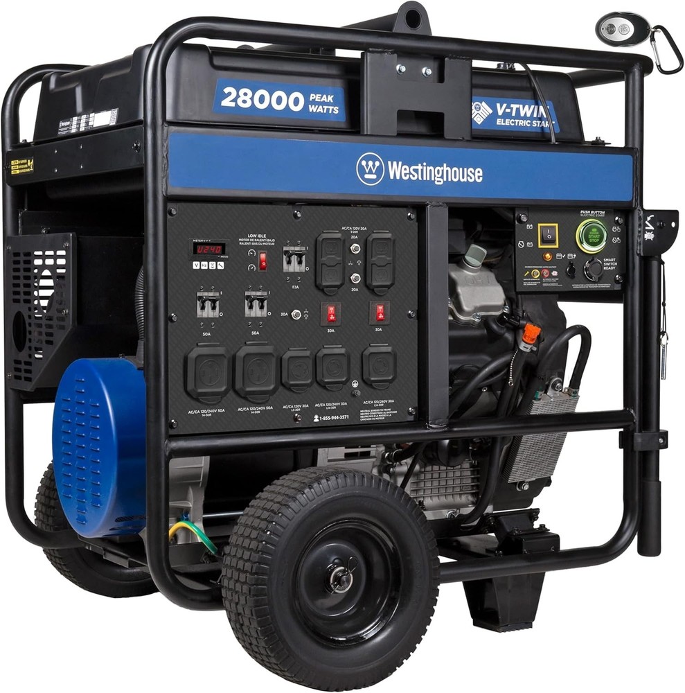 Westinghouse 28,000-W Portable Gas Powered Generator w/ Remote Start, CO Sensor
