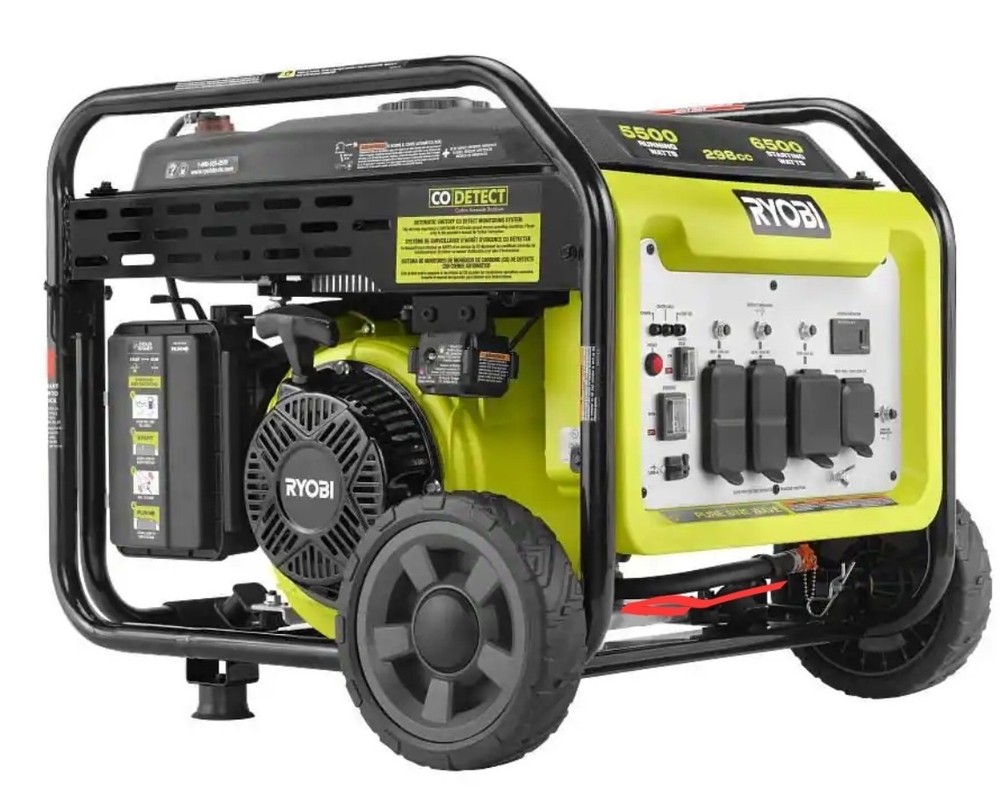 RYOBI 6,500-Watt Gasoline Powered Generator with CO Shutdown Sensor