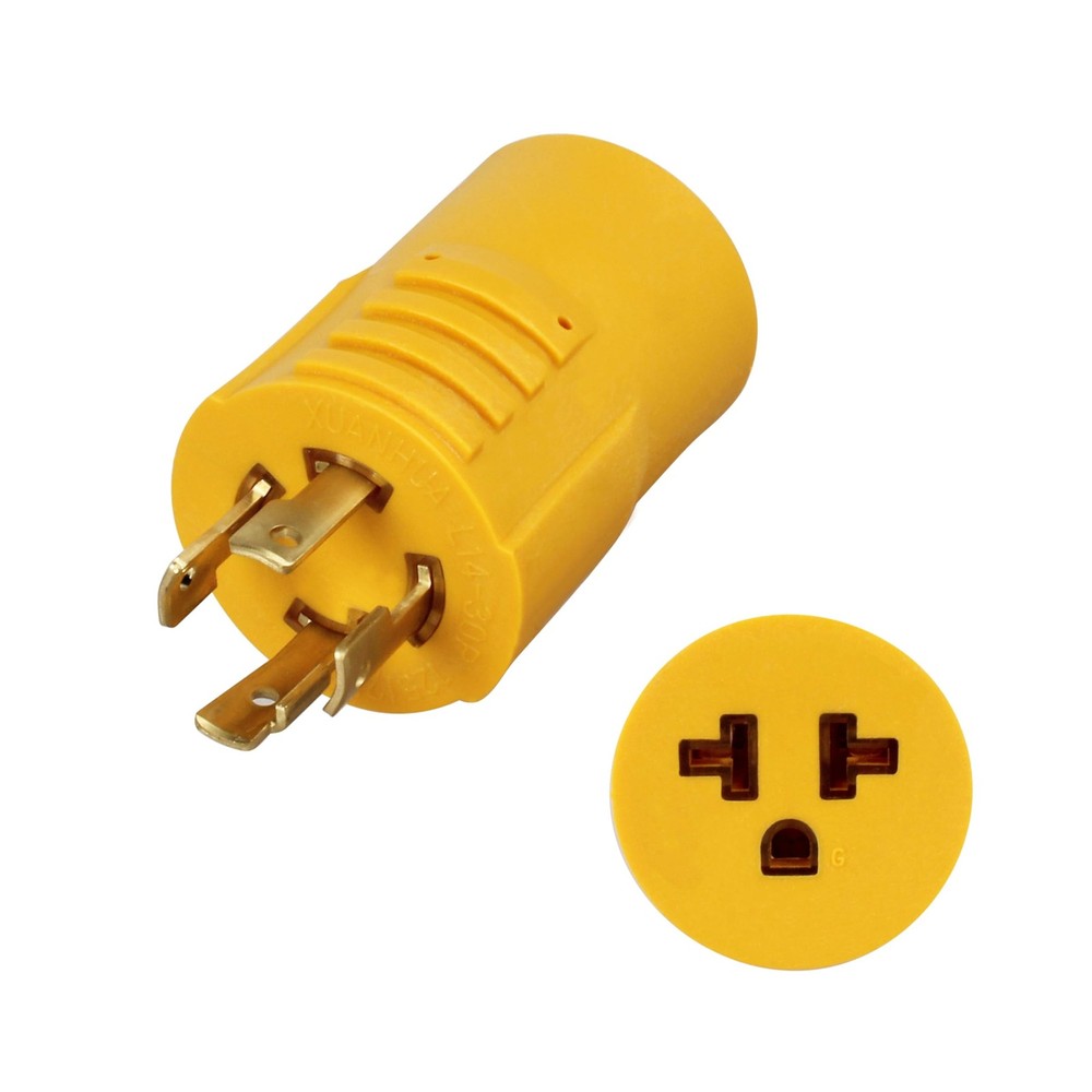 HOLEPU NEMA L14-30P to 5-15/20R or 6-15/20R Generator Adapter Plug, 30 YELLOW