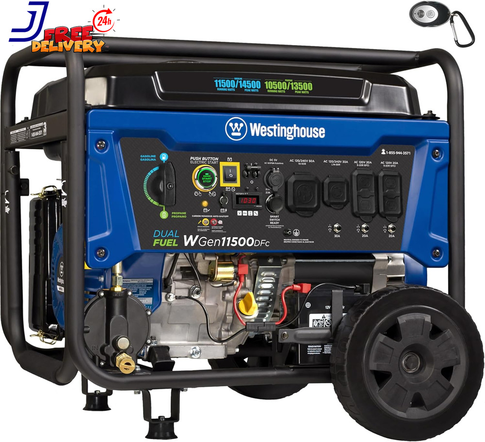 Outdoor Power Equipment 14500 Peak Watt Dual Fuel Home Backup Portable Generator