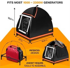 IGAN Small Portable Inverter Generator Tent/Cover While Running Black/ Orange
