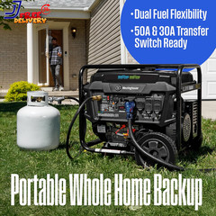 12500 Peak Watt EFI Dual Fuel Home Backup Portable Generator Remote Electric Sta
