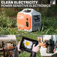 2300-Watt Portable Inverter Generator with CO Sensor, Gas Powered, RV Ready, Qui