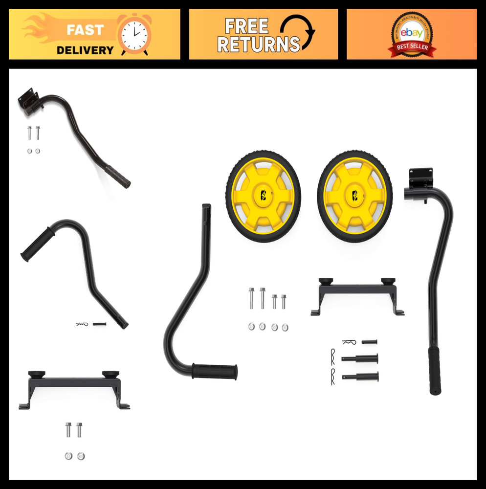 Wheel Kit for 2800-4750W Generators, Folding Handle, Never Flat Tires, Black