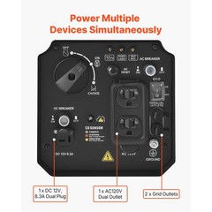 Uimoso Portable Gas-Powered Inverter Generator, 2900W Peak, Quiet Operation