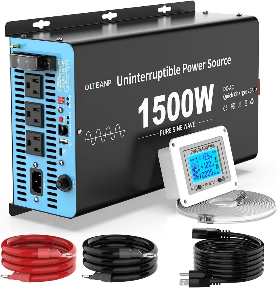 1500W Sump Pump Battery Backup Inverter Charger 12V