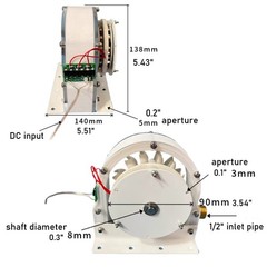 50-2000RPM 100W 1-36V Pelton Hydro Generator Impulse Hydroelectric Generator New