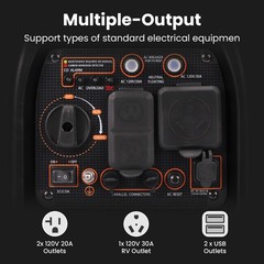 3,500 Watt Portable Gas Powered Generator Inverter for Camping, RV, Home Backup