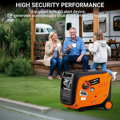 Efurden Super Quiet Generator Gas Portable Inverter 4800W 223CC Outdoor Power