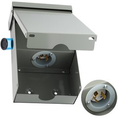 Blulu 30 Amp Power Inlet Box Pre-Drilled Generator NEMA L5-30P blue