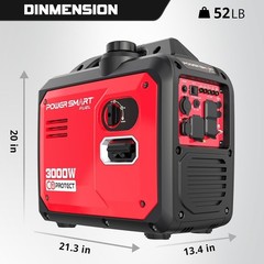 Generator 3000W Portable Inverter Quiet Gas RV Home Camping CO Sensor 30A
