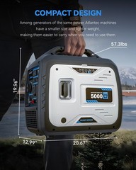 5000 Watt Portable Inverter Generator Gas Powered Super Quiet for RV and Camping