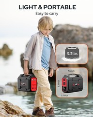 Portable Power Station Bank 146Wh 200W Peak(100W Rated), Solar Powered Red
