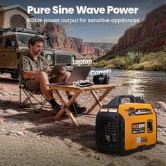 60dB Quiet Gas Inverter Generator – 4000W Running & 30A Outlet for Tailgating