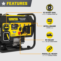 Champion Power Equipment 5500-Watt RV Ready Portable Generator | Open Frame Inve