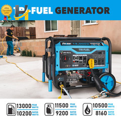13000-Watt Tri Fuel Portable Generator Remote Start Gasoline Propane Natural Gas