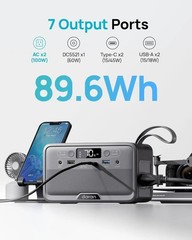 Portable Power Station 100W 89.6Wh LiFePO4 Solar Power Bank Small Generator AC