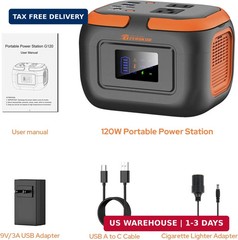 Portable Power Station 120W, Power Bank with AC Outlet, Portable Generator 97.6W