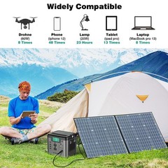 SWAREY Portable Power Station 518Wh Solar Generator 500w Emergency Power Supply
