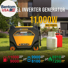 11000W Tri-Fuel Inverter Generator for Home Backup – Super Quiet with ATS Ready,