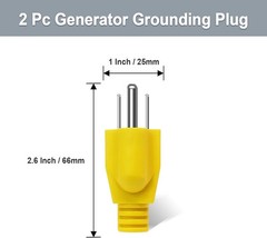 2 Pack Neutral Ground Bonding Plug for Portable Inverter Generator, Surge Protec