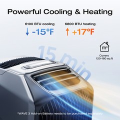EcoFlow Wave 3 Smart Portable Air Conditioner with Heater for Outdoor/Camping RV