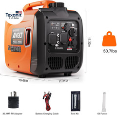 Inverter Generator 4300W Gas Powered Portable Super Quiet Outdoor Generator RV R