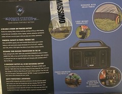 Portable Power Box Solar Rechargeable 500W Power Station Massimo Electric