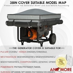 Premium 100% Waterproof Generator Cover with Heavy-Duty Bracket – 38x28x27 Size