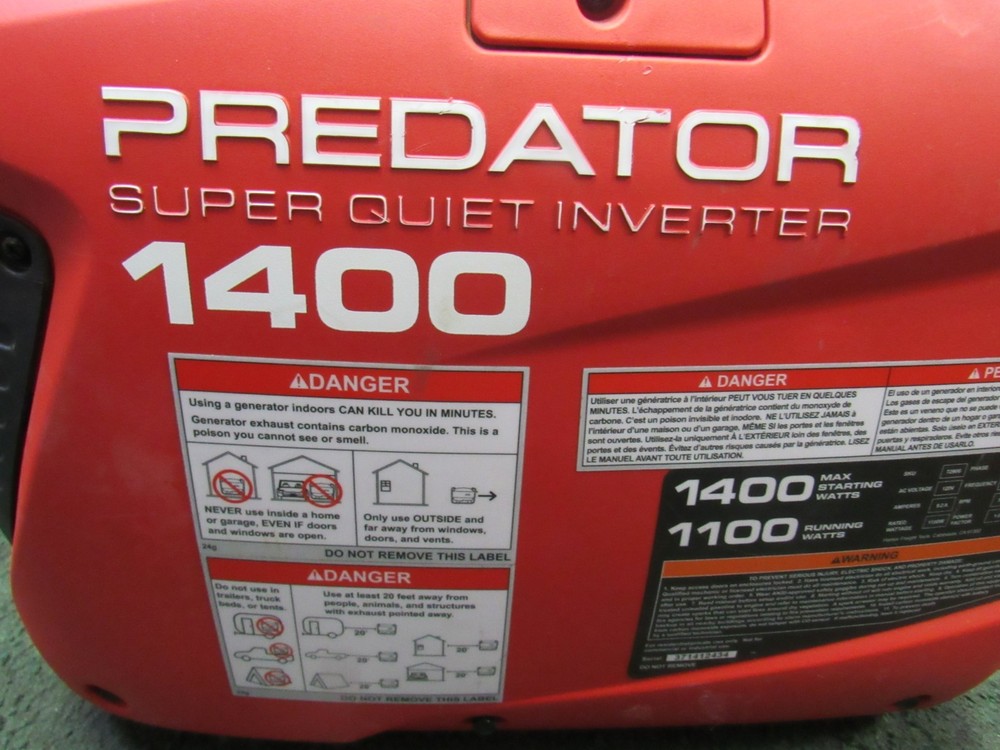 Predator 1400 Watt Super Quiet Gas Powered CO Secure Inverter Generator