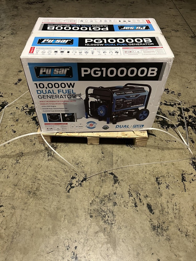 Pulsar Dual Fuel Gas Propane Generator Electric Start Portable 10,000 Watt