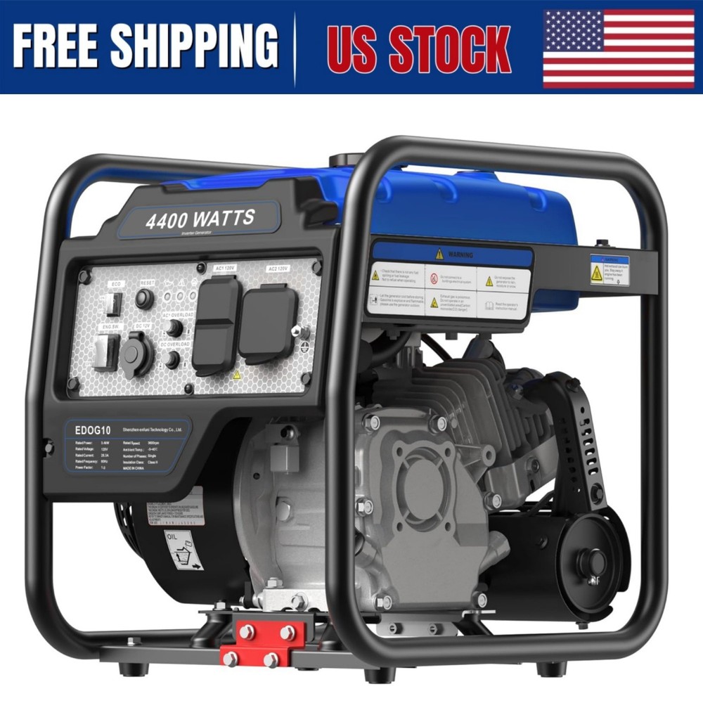 4.4KW Inverter Generator Gas Powered Portable Generator Emergency Power Blue