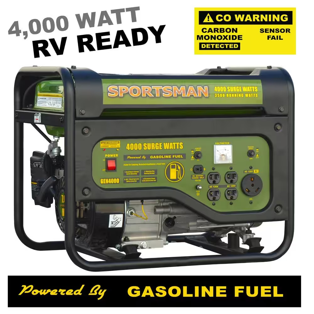 4000W Portable Generator Short Circuit Protection Auto Shutoff Recoil Start