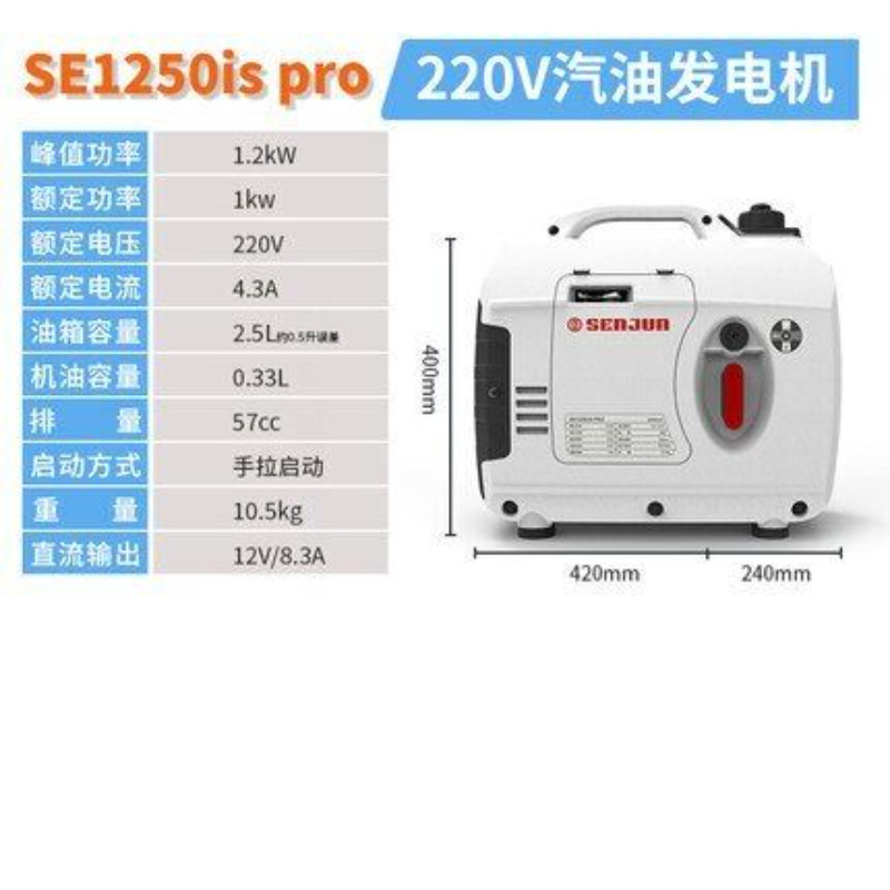 1KW Gasoline Generator Permanent Magnet 220V Small Mute Outdoor Generator