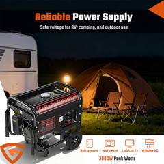 3KW Portable Generator Gas Powered 4 Stroke 215CC for Home Backup Construction