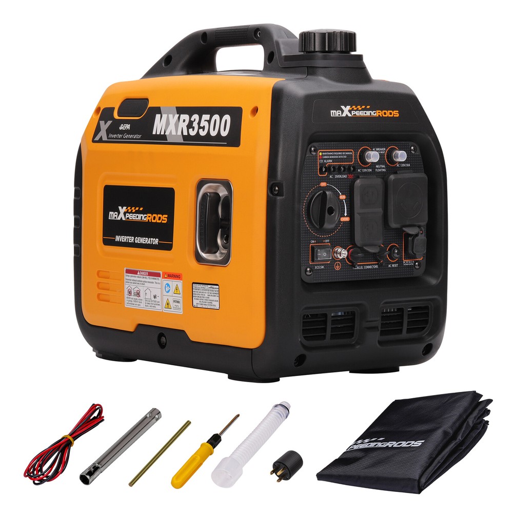Gas Powered 3500 Watt Portable Inverter Generator 58 dB Low Noise Home Backup