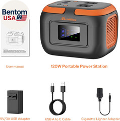 Portable Power Station 120W, Power Bank with AC Outlet, Portable Generator 97.6W