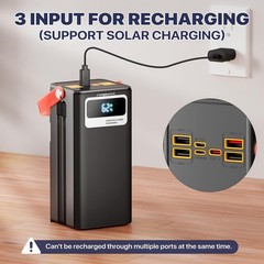 99.9Wh Portable Power Bank Generator with Flashlight, LCD Display, PD Fast Charg