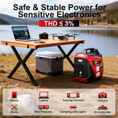 2000W Portable Inverter Generator for Home Use, Quiet Small Generator for Campin