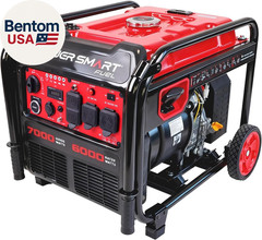 7000-Watt Open Frame Inverter Generator, Electric Start Portable Generator for H