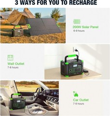 Portable Power Station Solar Generator 500~2400W ,Solar Panel Kit,for choice