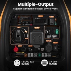 Dual Fuel 5KW Inverter Generator for Home Blackout with Low Oil LED Alert