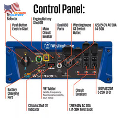 Tri-Fuel Portable Generator with Transfer Switch Outlet Remote Start & CO Sensor