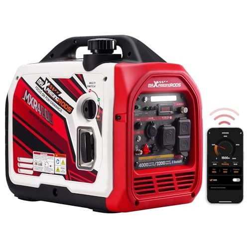 4000 Watt Inverter Generator Portable, Bluetooth MXR4000+Gas+App Data Monitor