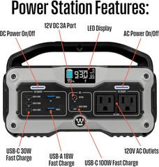 Westinghouse Igen400S 400 Watt, 183Wh Portable Power Station and Solar Generator