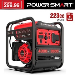 PowerSmart 4300W Gas Inverter Generator, 223cc, 120V Output, Outdoor Use, New