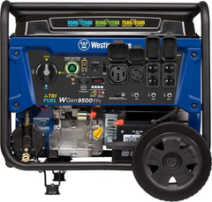 12500 Peak Watt Tri-Fuel Home Backup Portable Generator, Remote Electric Start,